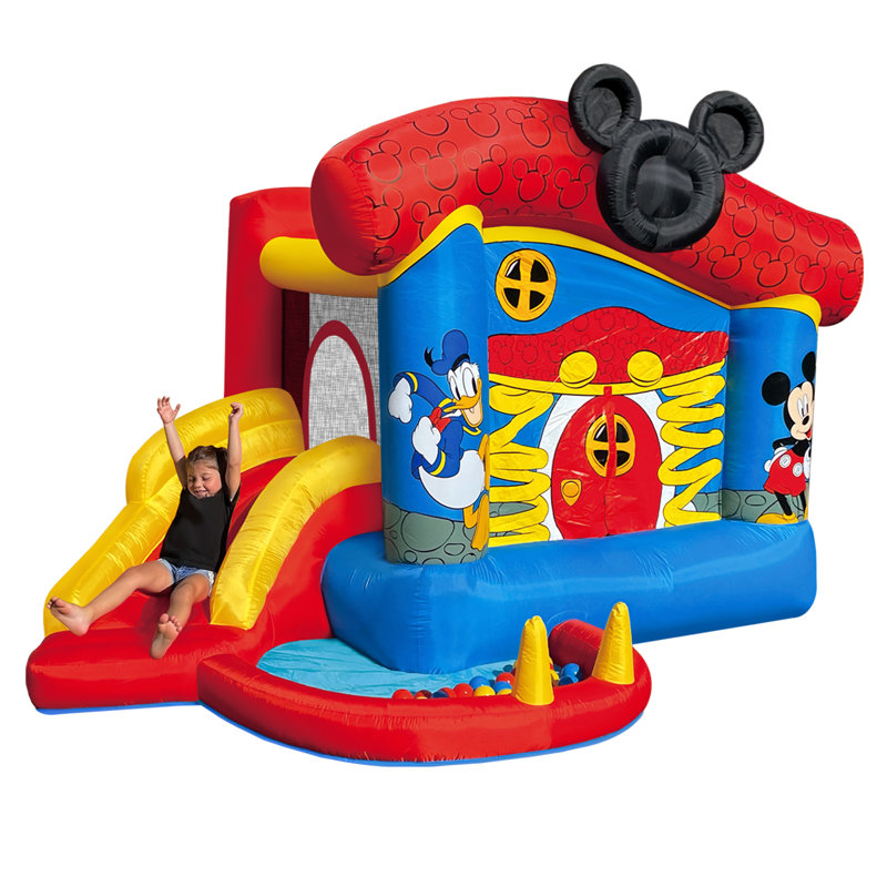 Disney Mickey Mouse Funhouse Inflatable Bounce House with Slide and Ball Pit