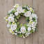 Couronne florale artificielle blanche 18 pouces