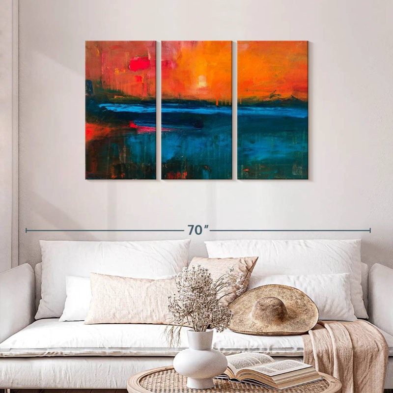 Coucher de soleil abstrait Avery, H 28 po x l 45 po