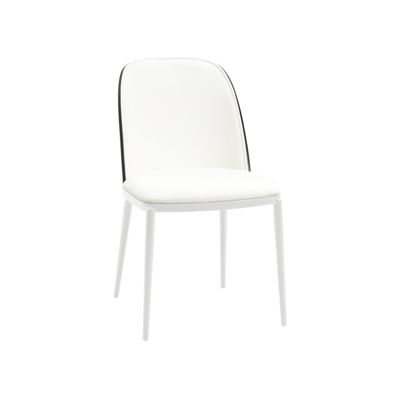 Kelce Full Back Side Chair, Noir / blanc, Ensemble de 4