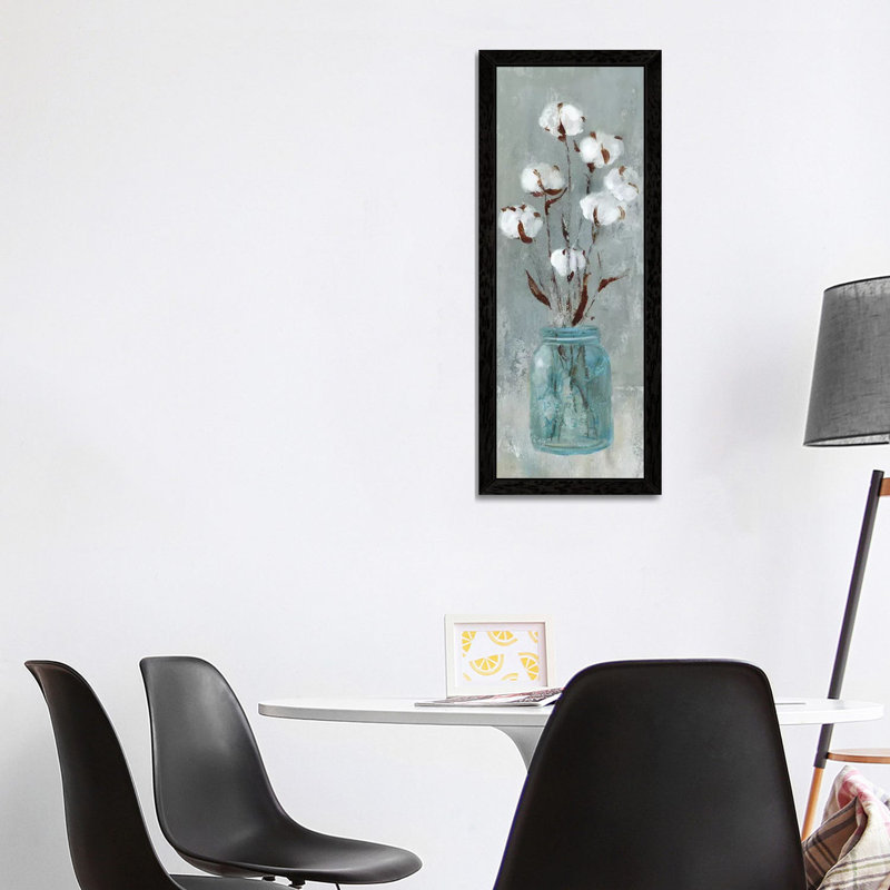 Stalks Of Cotton II by Carol Robinson - Panoramic Print on Canvas, 152.4 cm H x 50.8 cm W, Black Floater Framed
