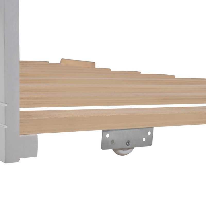 Lit superposé simple en bois massif Marchan, Blanc