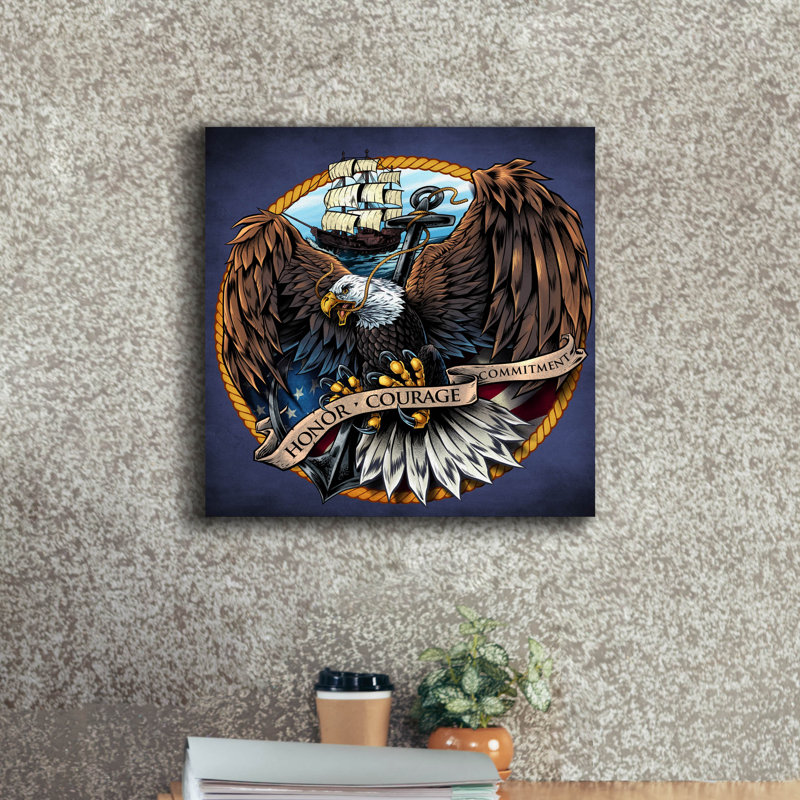 Deneuve " Navy Eagle Decal ", 18" H x 18" W x 0.5" D