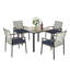 Ensemble repas de patio 5 pièces toutes saisons avec plateau en bois d'acacia et trou pour parasol-1603889417