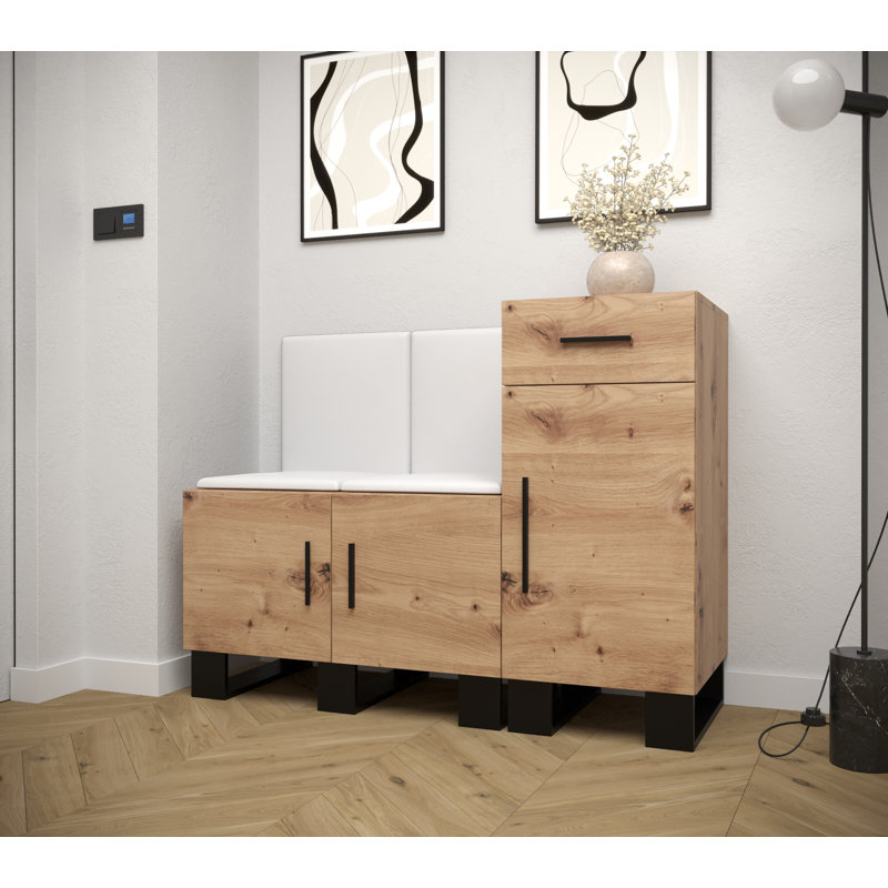 12 Pair Shoe Storage Cabinet, Brown/White