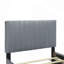 Lit plateforme tapissier simple en velours avec lit gigogne simple, gris-1234972429