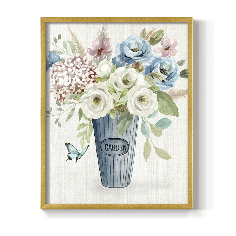 «Garden Bouquet», reproduction encadrée - bois massif, H 30 po x l 24 po, Gold