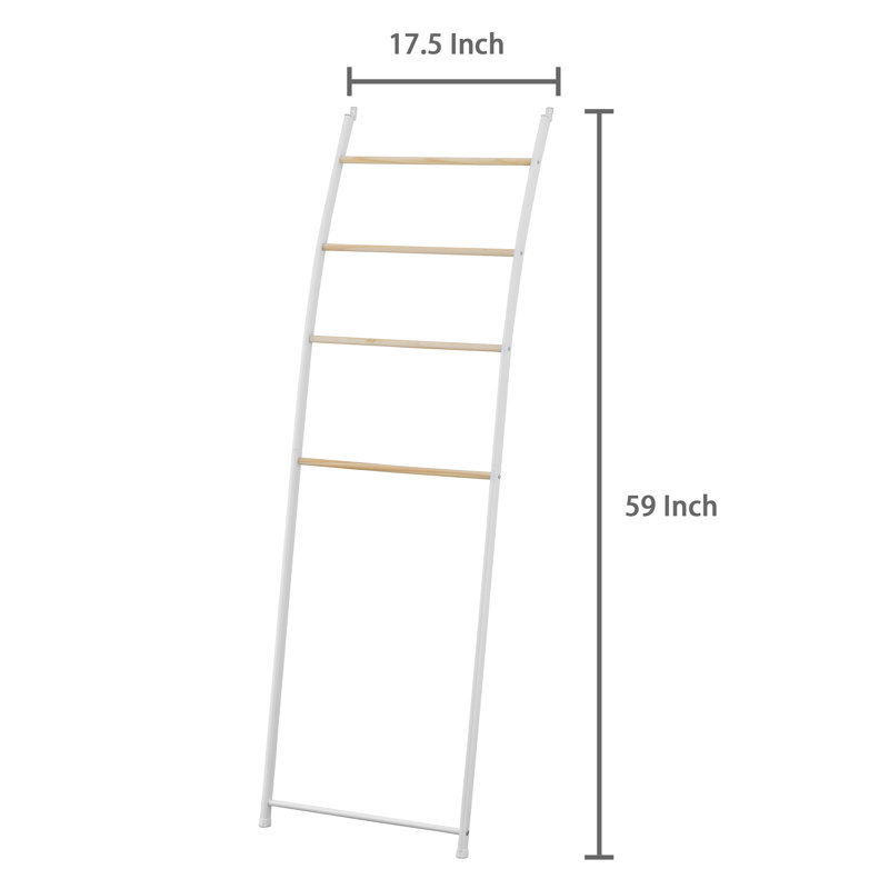 4-Bar Wall-Leaning Towel Quilt Rack, Natural