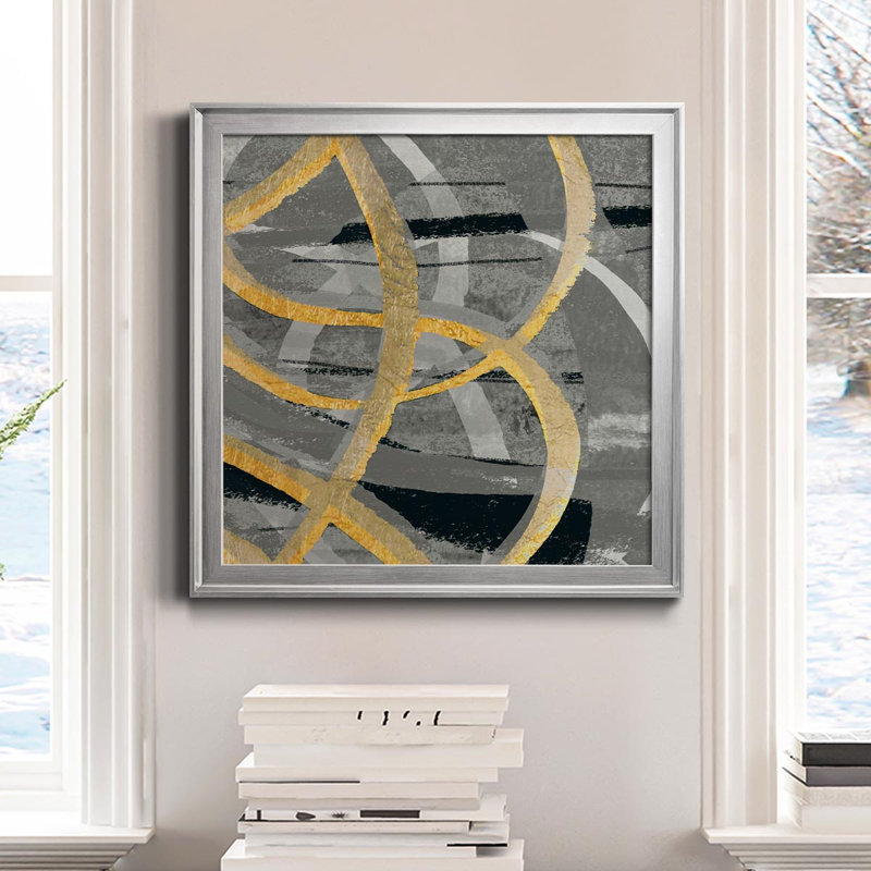 «Gray Dance II», art textuel sur toile, Argent, H 34,5 po x l 34,5 po x P 1,5 po