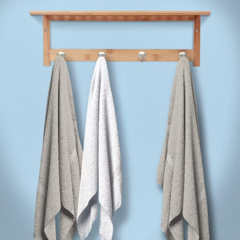 Porte-serviettes mural en bois