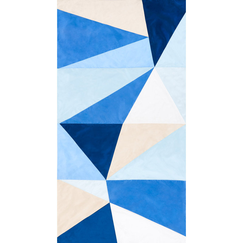 Schumacher x Miles Redd Cubist Silk Panel Fabric, Blue