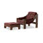 Halston Chair W/Ottoman-Nubuck Burgundy