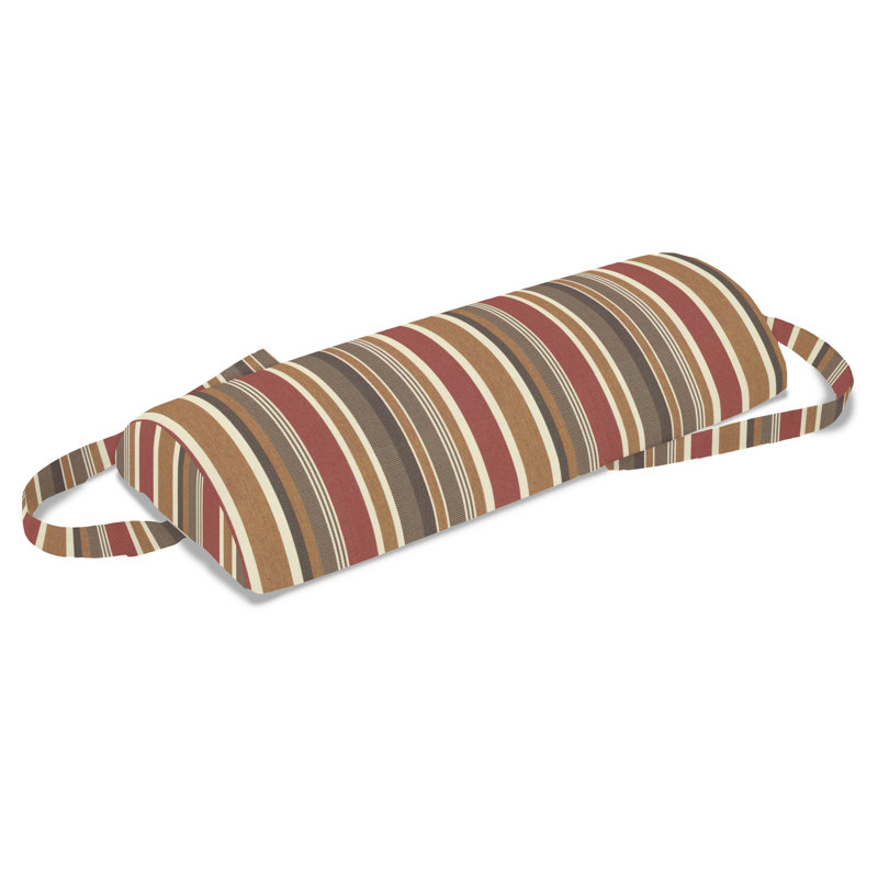 Casual Cushion Outdoor Chaise Headrest Pillow, Striped Sunbrella Fade-Resistant for Chaise Loungers & Pool Recliners, 19"W x 8.5"L, 3.25" thick, Removable Cover, Brannon Redwood