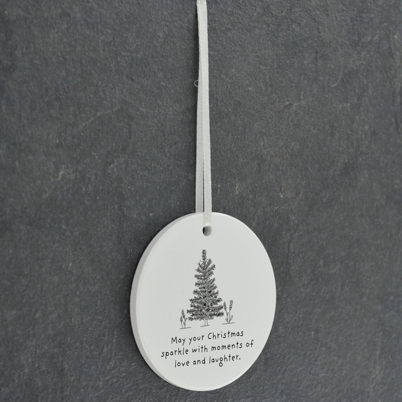 May Your Christmas Sparkle Circle Shaped Ceramic Ornament