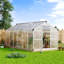Serre 8 x 12 x 6,5 pi pour l'extérieur, serre en polycarbonate avec structure d'installation rapide et évent de toit-104346153