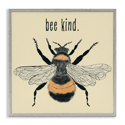  Bee Kind Detailed Bumble Framed Giclee Art by Carrie Cantwell