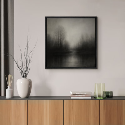 Reproduction de paysage abstrait encadrée d'art mural sur toile pour un décor moderne