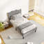 Lit plateforme Nataliah avec tête de lit tapissier et lattes en bois-113523000-112673922