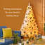 Sapin de Noël artificiel haute de 6 pi avec branches réalistes HOMcom, 250 lumières DEL blanc chaud et 1000 pointes, rose
