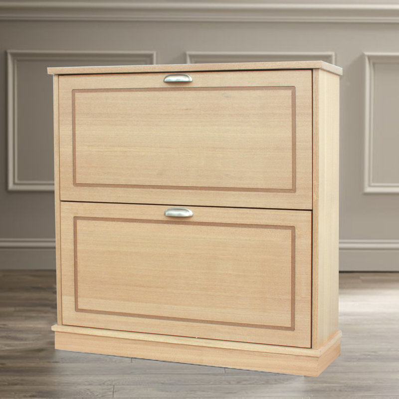 Collinsworth 10 Pair Flip Down Shoe Storage, Mission Oak