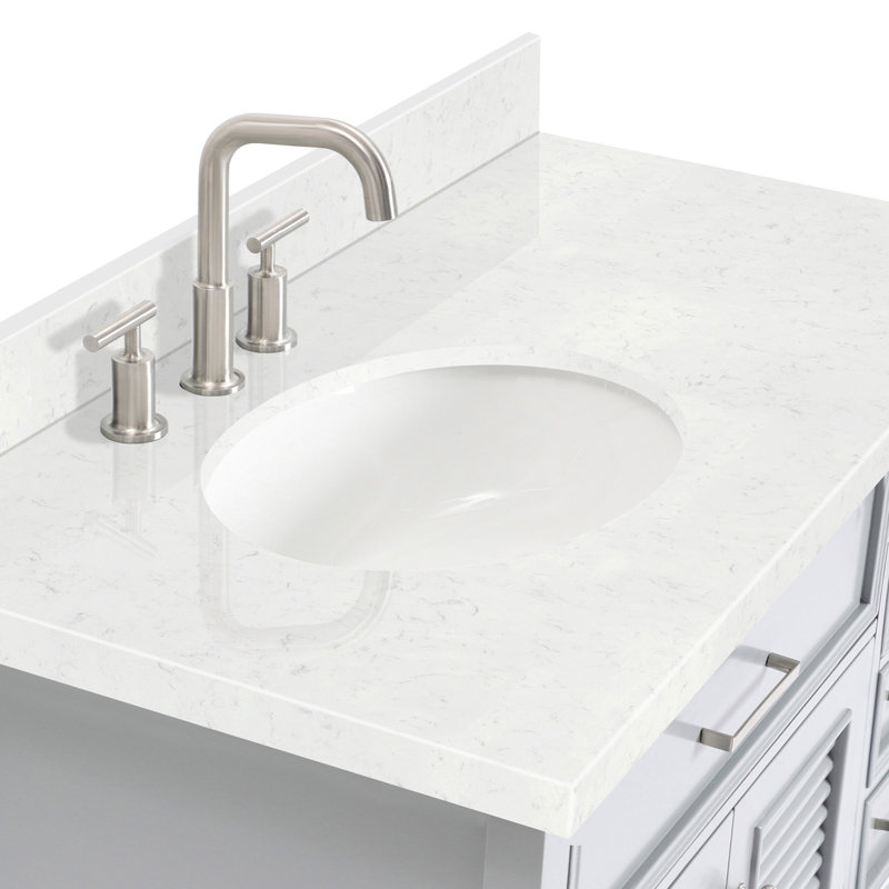 Blazier 42.25'' W Single Vanity, Gray, Left, Oval