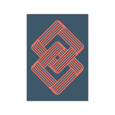 Blue And Red Geometric A - Print