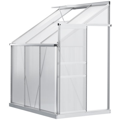 Serre adossée en aluminium de 6 pi x 4 pi avec évent de toit réglable transparent
