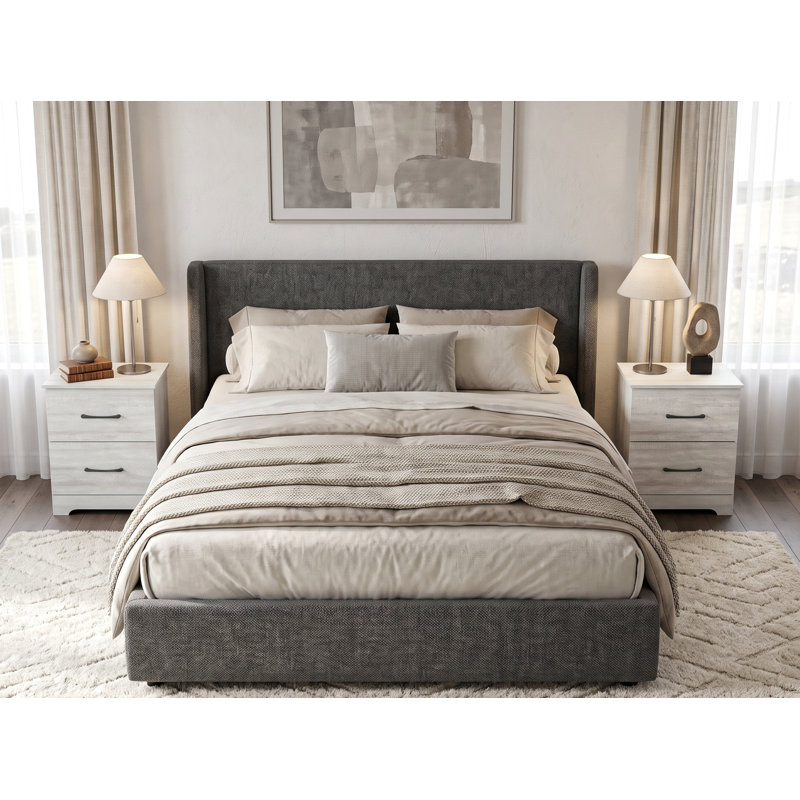  Arkia 2 Drawer Nightstand, Dusty Gray Oak