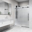 Porte de douche coulissante sans cadre avec verre cannelé 3/8 po Elan E 56 po x l 76 po