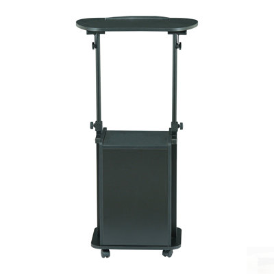 Sit-to-Stand Rolling Adjustable Laptop Cart with Storage, Ergonomic and Multi-Purpose for Home or Office Use