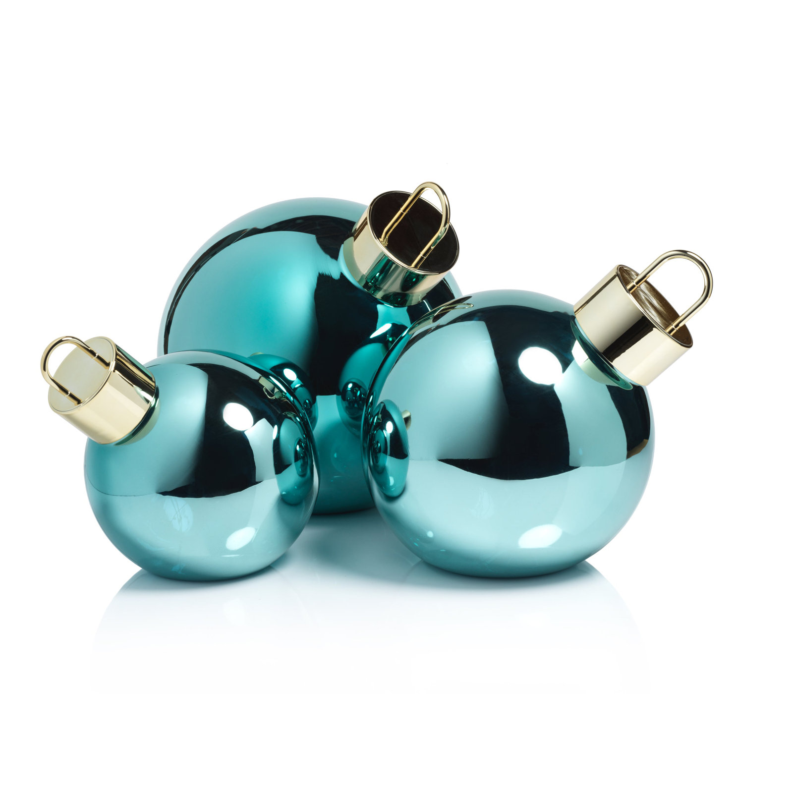 Lighted Glass Slanted Ball Christmas Ornament , 11.75" H x 11.75" W x 11.75" D, Blue