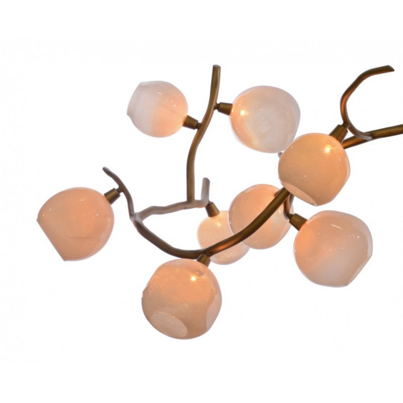 Lustre Lucia, Bronze antique, H 30 po x l 16 po x P 30 po, Opale