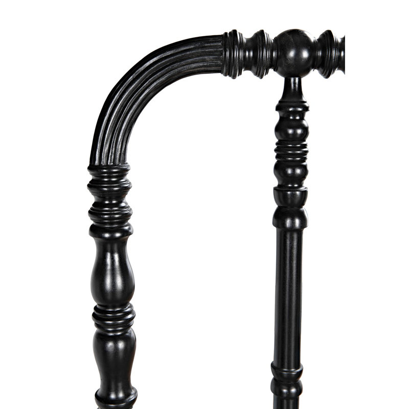 Bachelor Solid Wood Bed, Hand Rubbed Black, Twin