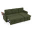 Modern Chenille Multi-functional Pull-Out Bed Sofa with Retractable Table and LED Lighting USB Charging Ports and Cup Holders-738914095
