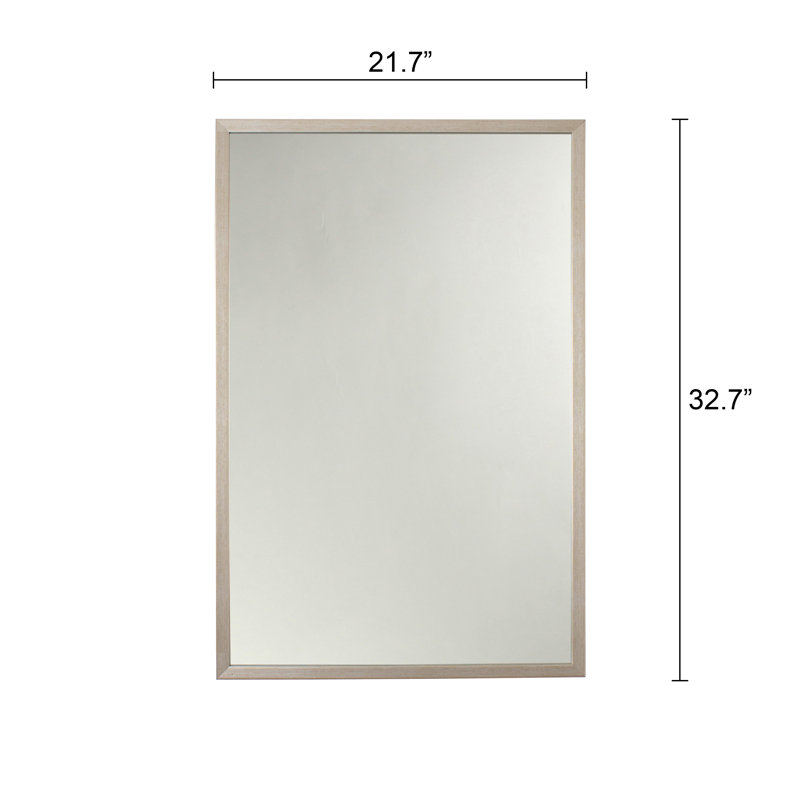 Miroir de salle de bain Este, 32,7 po x 21,7 po, Argent