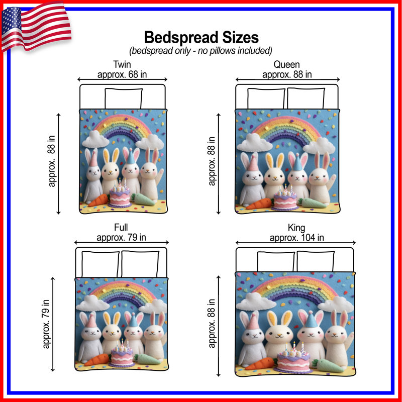 Couvre-lit Felt Bunny Birthday Party Bedding, Double