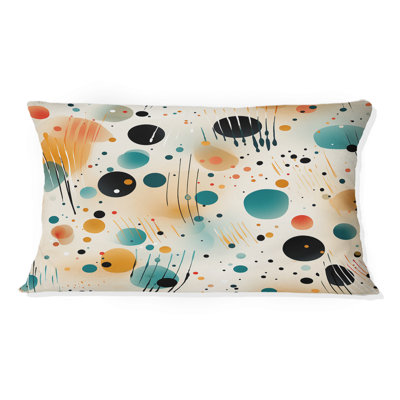 Motif contemporain à pois - Coussin Abstrait corail multicolore - Coussin