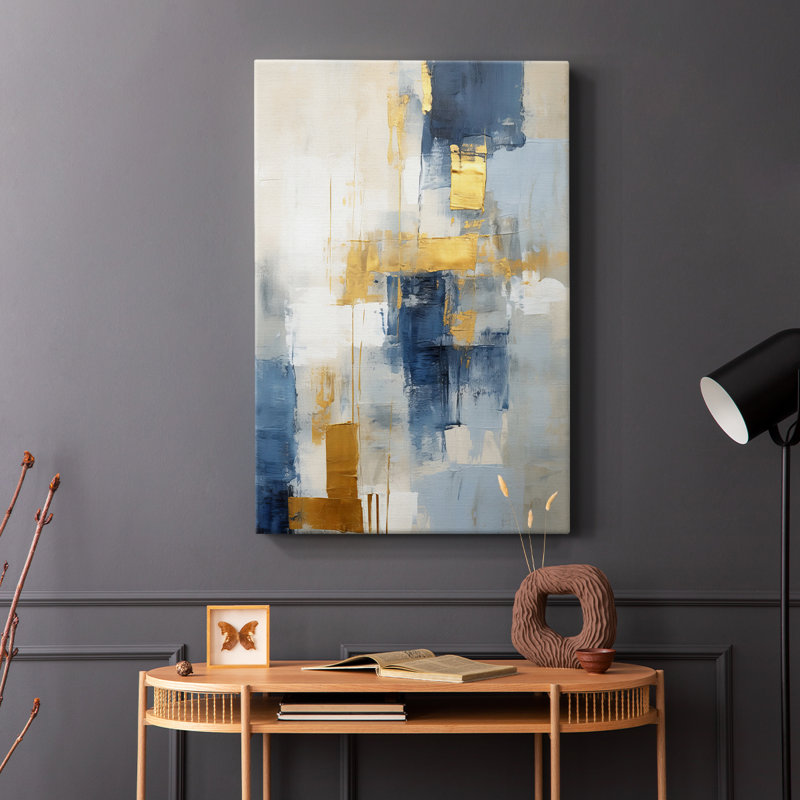Série ABSTRACT Dxxxx - Toile tendue avec châssis de qualité supérieure - Prêt à être accroché, H 12 po x l 8 po