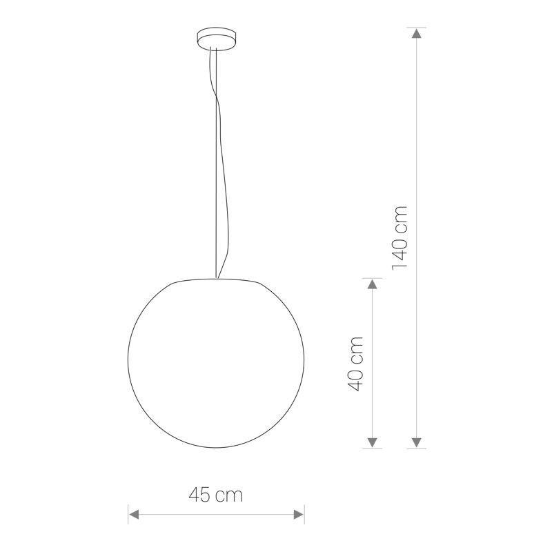 Elleass Outdoor Pendant, 140cm H x 40cm W x 40cm D