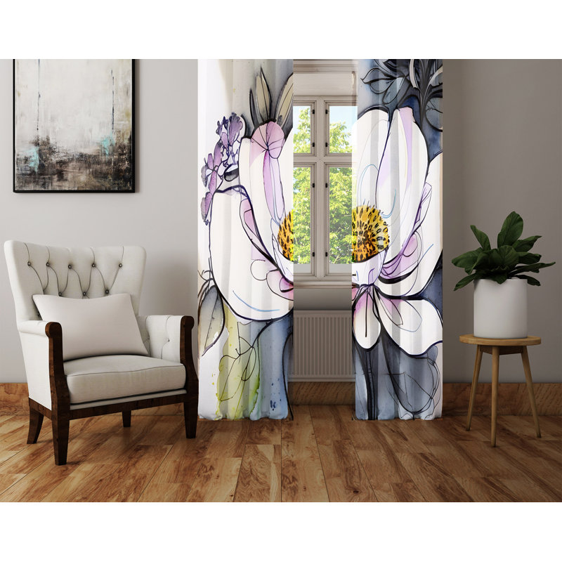 Brelyn Semi Sheer Curtain Pair, 20" W x 82" L