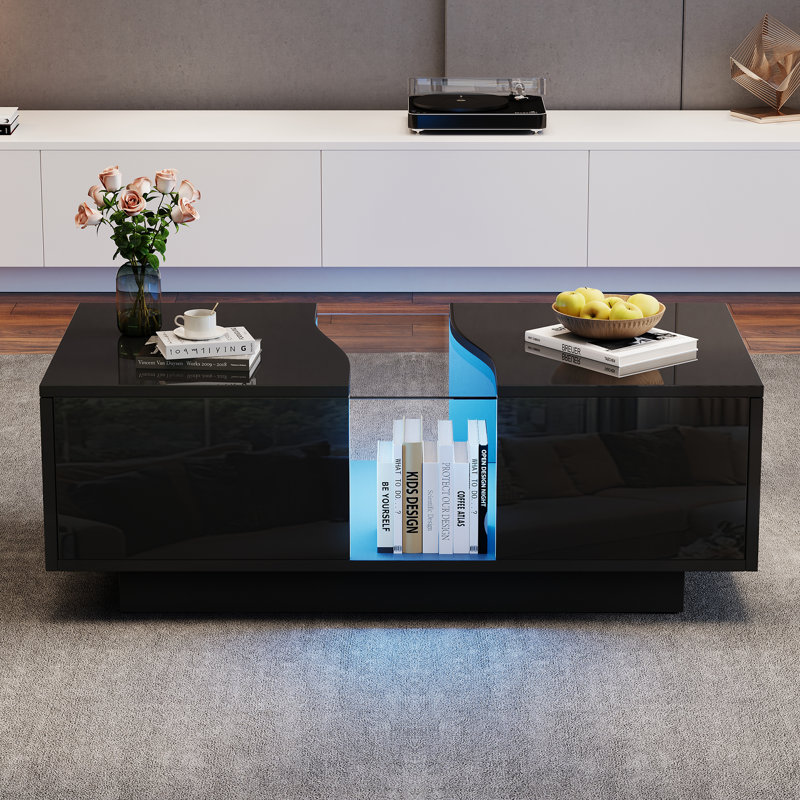 Coffee Table with Storage, Black