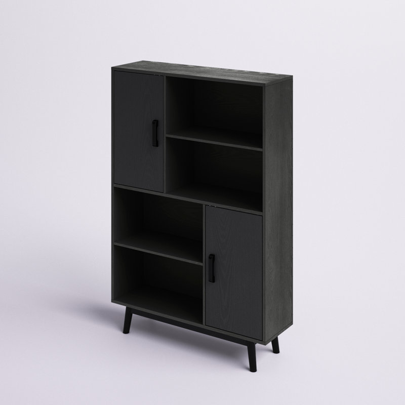 Armoire de rangement avec bibliothèque Audren, Noir