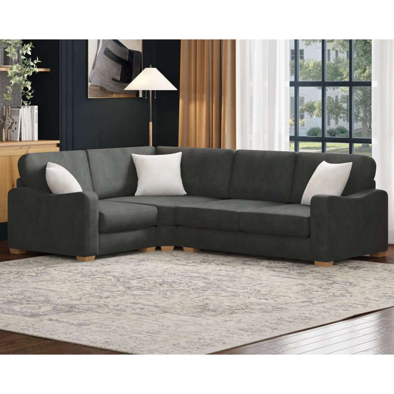 Theadford Corner with two seats, Fixed Back, Right Hand Facing, Marmalade Polyester