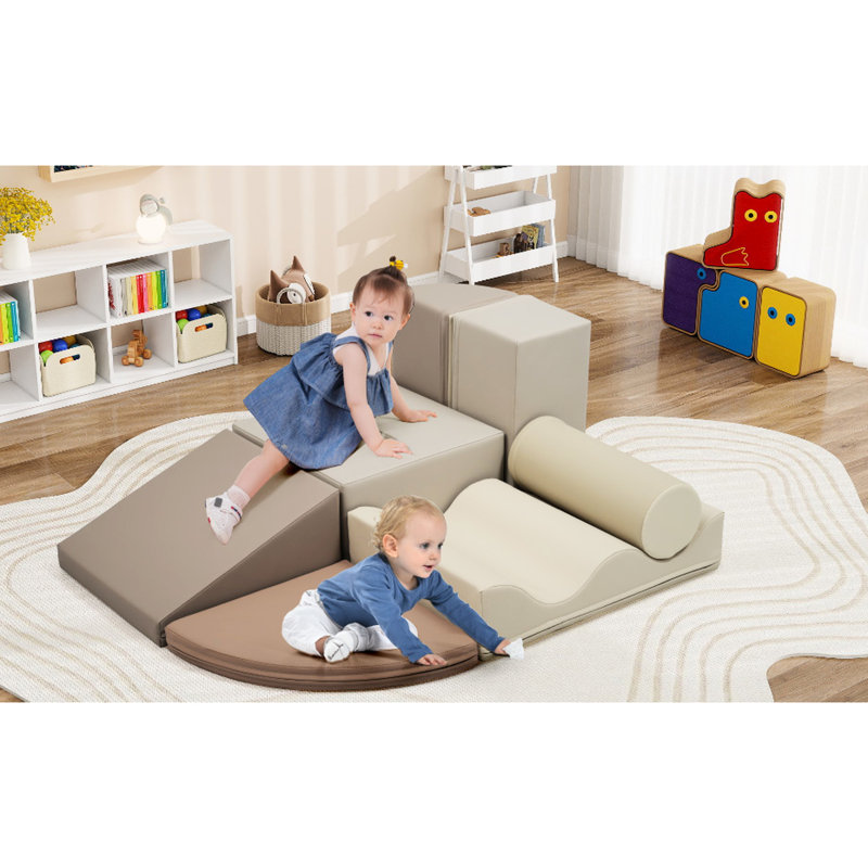 Soft Pu d'intérieur qui grimpe pendant 0 à 12 mois, 7 pièces, conception à rabat, créativité créative, solution de problèmes