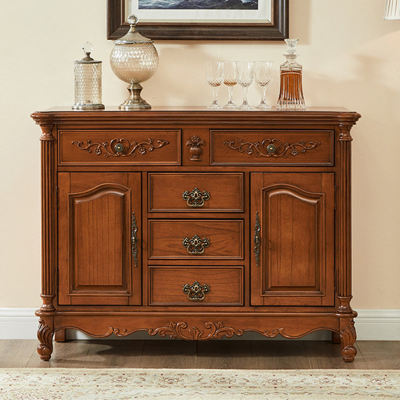 Cherry Solid Wood Sideboard, 35.43" H x 47.24" W x 15.75" D