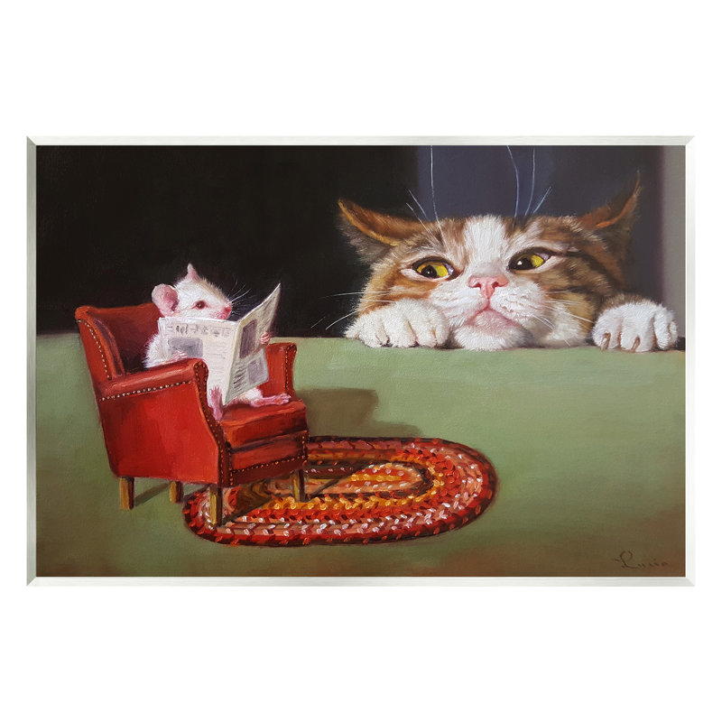 «Stupell Industries», Manx, chat, regarder, souris, art mural par Lucia Heffernan, H 10 po x l 15 po x P 0,5 po