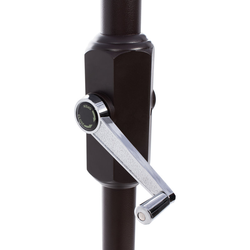 Parasol de plage inclinable 118 po Birdie, Noir / Blanc
