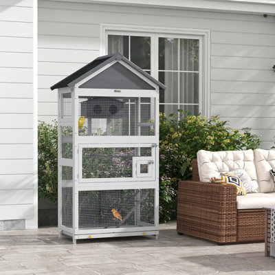 Spacious Outdoor Wooden Bird Aviary for Various Small Birds