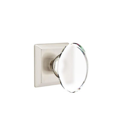 Emtek Privacy Knobset w/ Quincy Rosette and Hampton Glass Knob