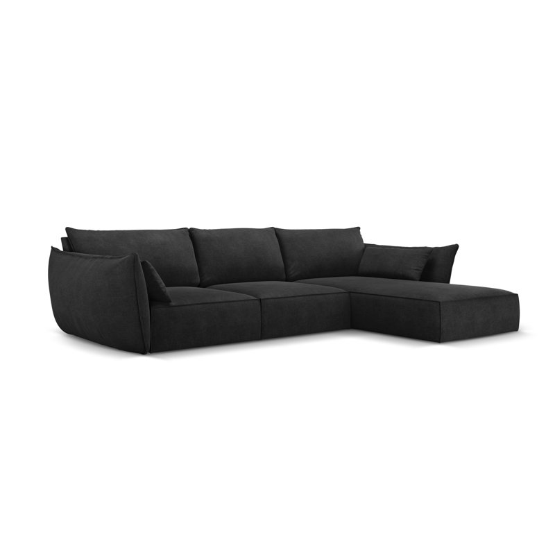 Aeneus 4 Seater Corner Sofa , Black